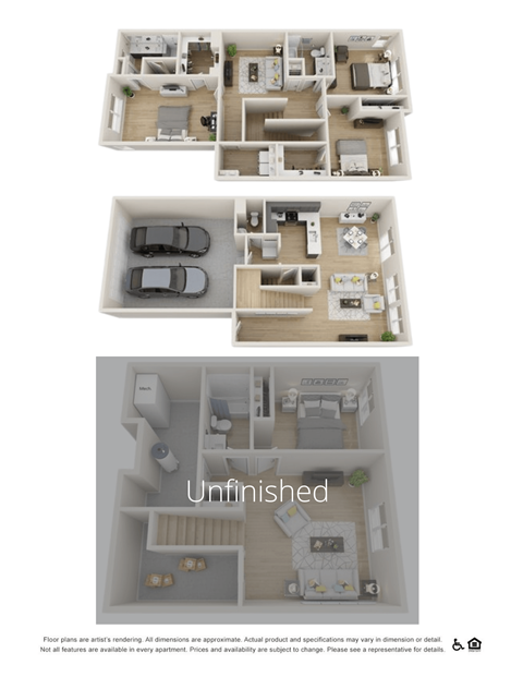 Floor plan for 3 beds, 2.5 baths, 2772 sqft